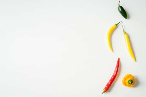 Chili Peppers on White Background