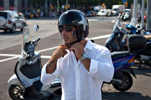 Male Biker Helmet