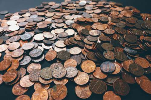 Coins on Table