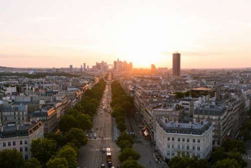 Aerial City Sunset