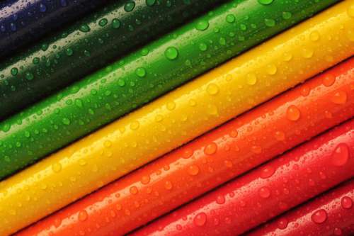 Wet Rainbow Colored Pencils