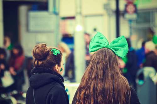 Girls Dressed For Paddys Day