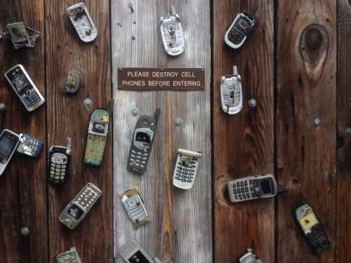 Mobile Phone & Broken Wood