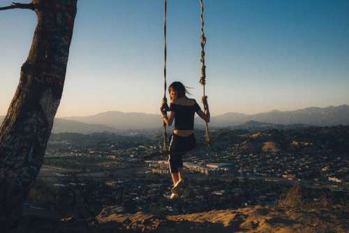 Woman on Swing