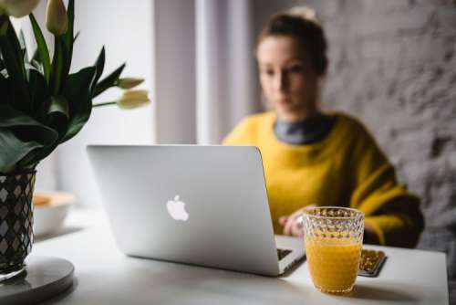 Businesswoman Working at Her Laptop