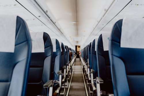 Interior of the passenger airplane
