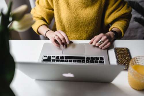 Businesswoman Working at Her Laptop