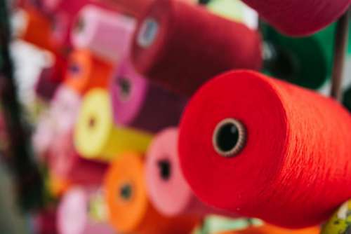 Big colorful Spool of Thread Sewing