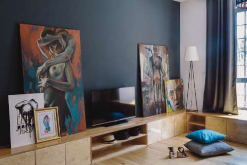 Modern loft apartment full of art