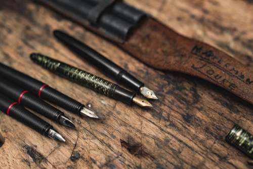 Close up view of a fountain pens
