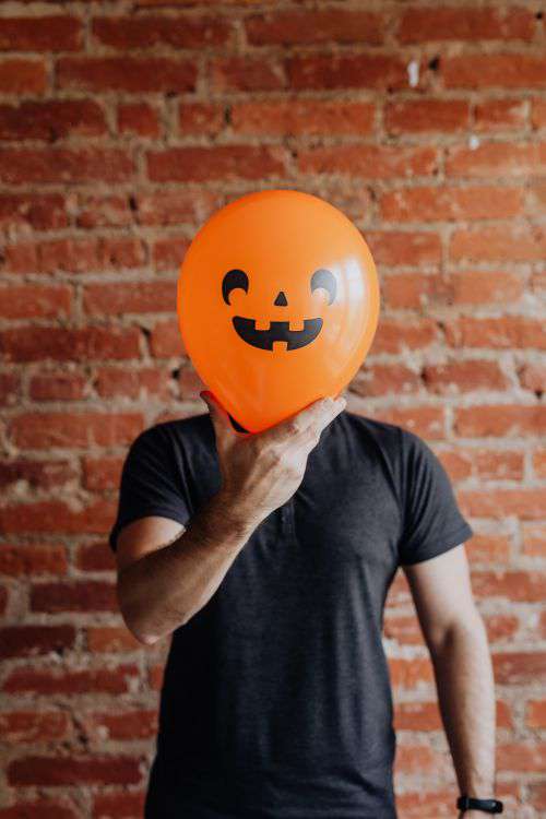 The man with the Halloween balloon