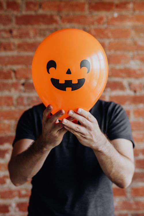The man with the Halloween balloon
