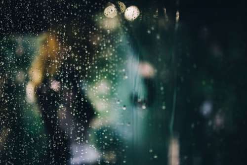 Water drops of rain on glass