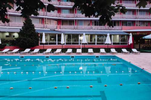 Blue ripped water in swimming pool