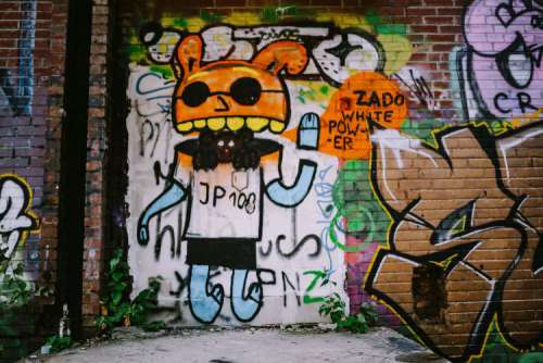 Urban graffiti on the city streets