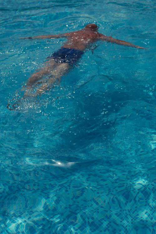 Blue ripped water in swimming pool