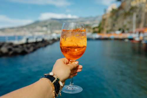 Summer drinks at the seaside