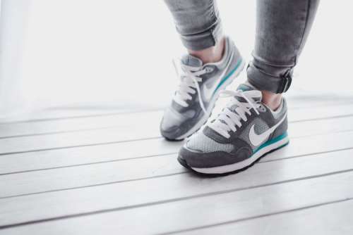 Grey sport shoes