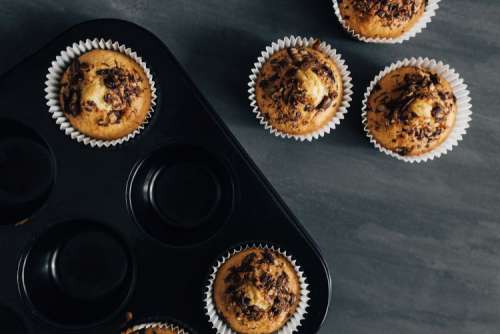 Homemade chocolate chip muffins