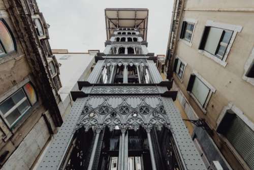 View of the historic elevator of Lisbon in Portugal