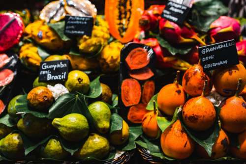 La Boqueria food market Barcelona Spain