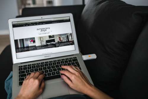 Woman working on the laptop