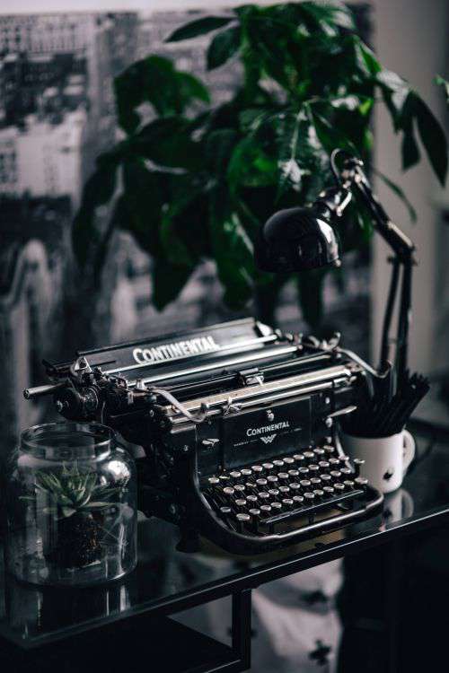 Black vintage typewriter