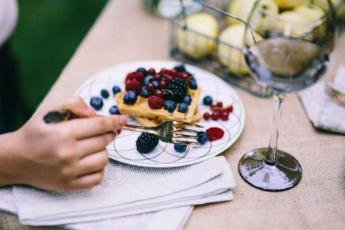 Healthy lunch in the garden