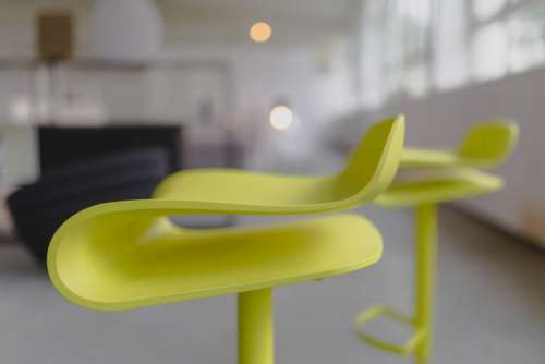 Tall yellow bar stool - Modern designer Bar chair