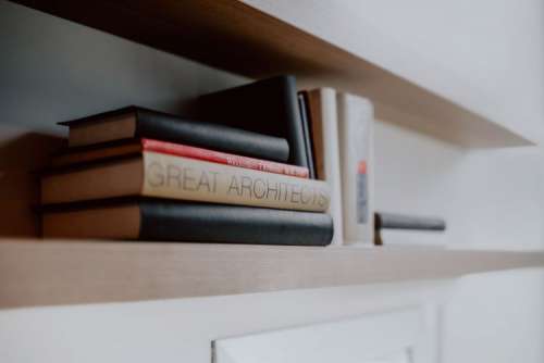 Architecture books on the shelf