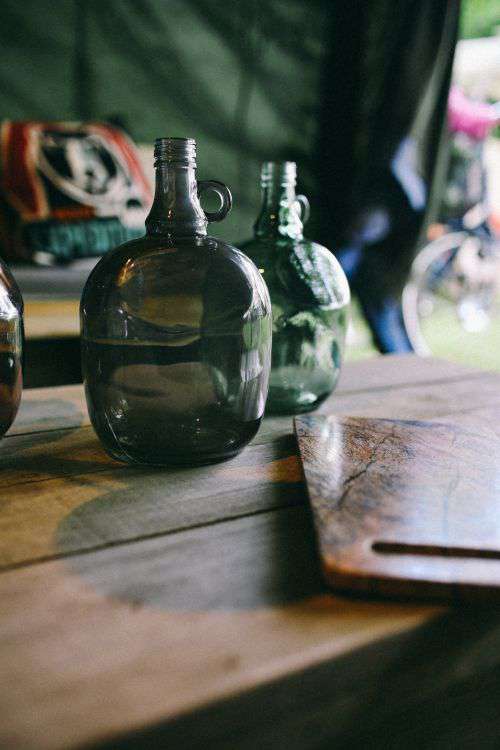 Interior of military styled tent