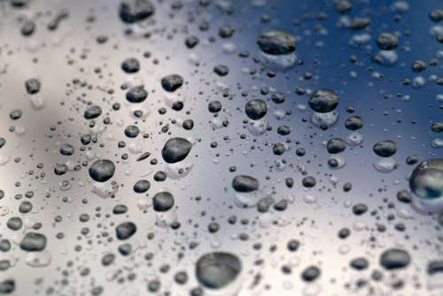 Water Droplets on Glass Free Photo