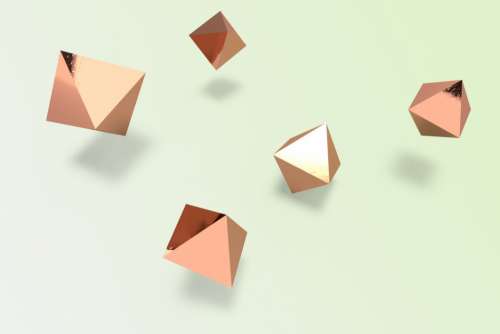 3D Gold Shapes Free Photo