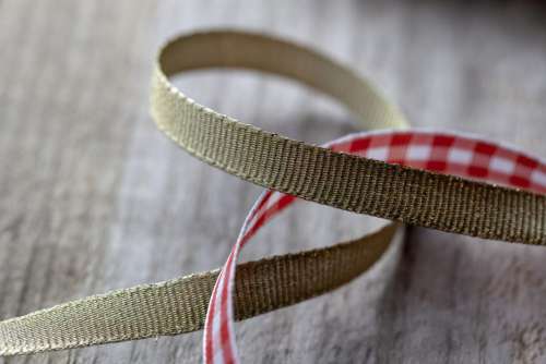 Gold and Plaid Ribbon Free Photo