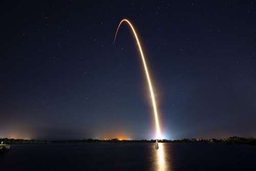 Night Space Rocket Free Photo