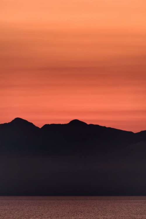 Pastel Mountain Sunset Free Photo