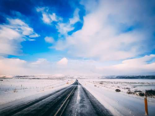 Frozen Winter Road Free Photo