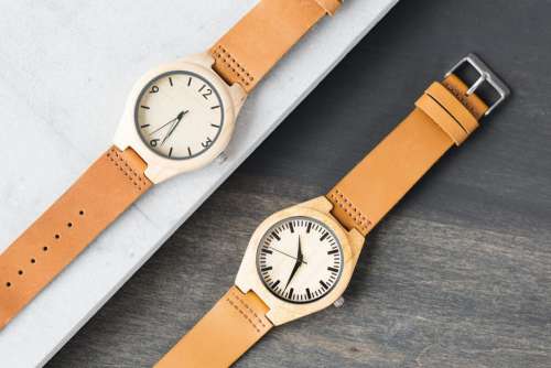 Wood and Leather Watches Free Photo
