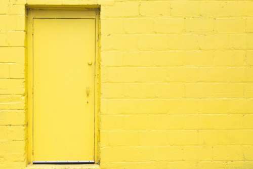 Yellow Wall Door Free Photo