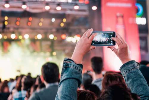 Smartphone at a Concert Free Photo