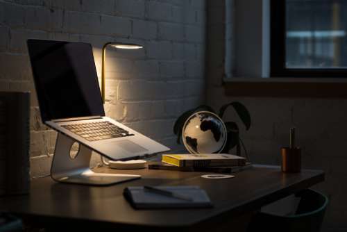 Macbook Modern Desk Free Photo