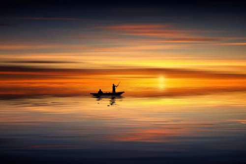 Fishing Boat Sunset Free Photo