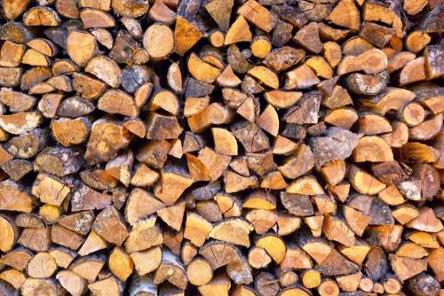 Large Stack Firewood Free Photo