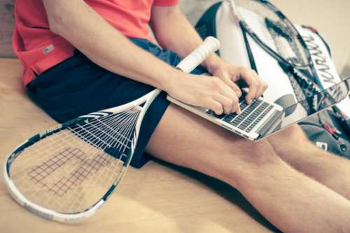 Laptop Tennis Player Free Photo