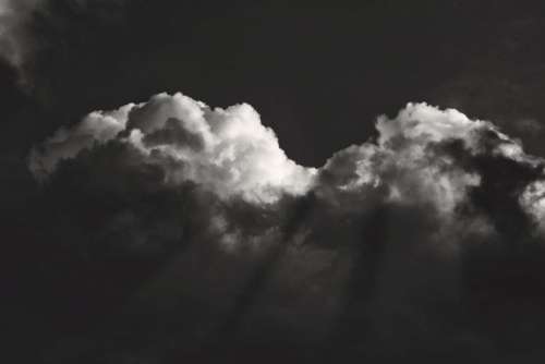 Black & White Dramatic Clouds Free Photo