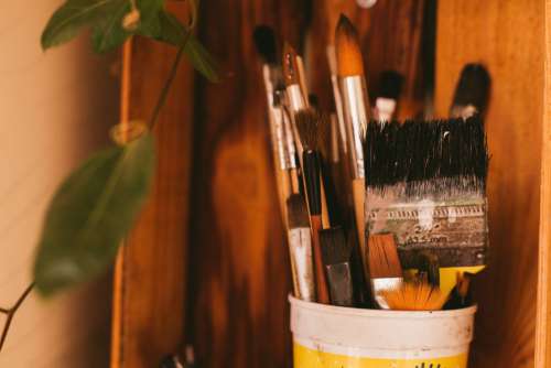 Tub Painter Artist Brushes Free Photo