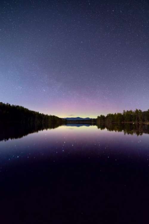 Starry Lake Reflection Free Photo