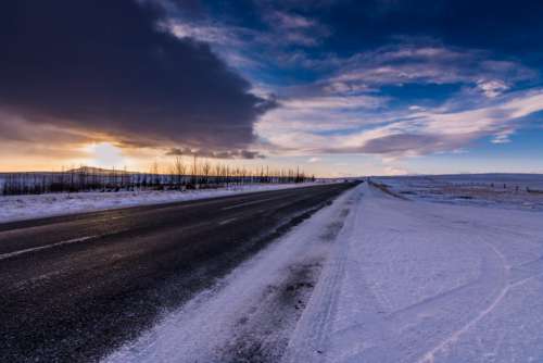 Cold Winter Road Free Photo