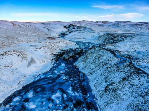 Frozen River Landscape Free Photo
