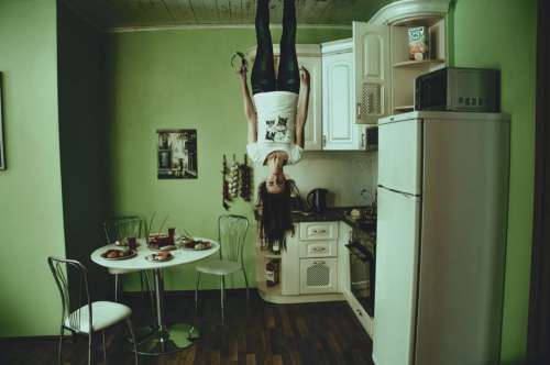Woman Ceiling Kitchen Free Photo